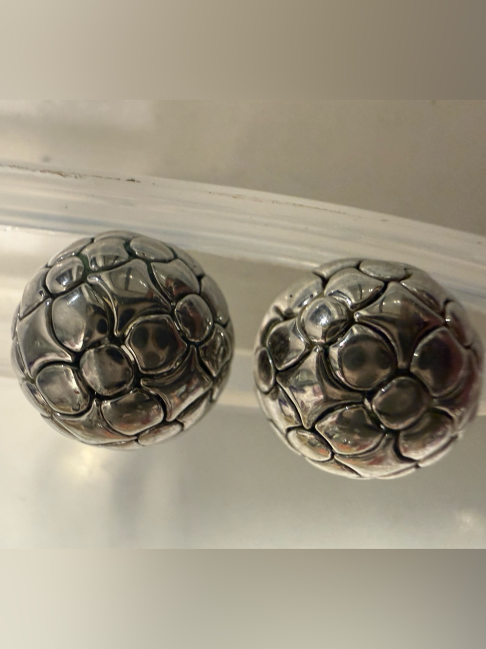 Brighton Silver-Tone Pebble Button Earrings